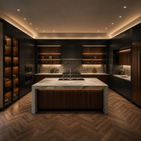 Meubles de cuisine en panneaux de mélamine, style moderne, pour projets de construction résidentielle et aménagement complet de maisons