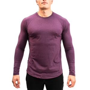 Camiseta Casual de Manga Larga para Hombre, Poliéster/Algodón, Cuello Redondo, Color Sólido, 200 Gramos, Ecológica, Transpirable, de Secado Rápido - Product Image 1