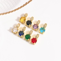 Pendentif rond géométrique brillant et coloré en zircon, design populaire, avec CZ rouge et blanc, pour bracelet, collier, accessoires de bijoux DIY
