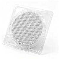 Boîte blister personnalisée à cadre carré en plastique transparent, moulée à plat et gaufrée, avec intérieur texturé en grille pour l'affichage d'articles