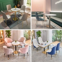 Leichte Luxus-Restaurant tische und Stühle Kommerzielles Kaffee-und Milch tee restaurant Edelstahl Gold kantige Rock Plate Tische