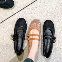 Nouvelles Chaussures Plates de Printemps-Été 2026 pour Femmes : Ballerines Mary Jane Creuses et Respirantes, Confortables et Élégantes en Maille Française
