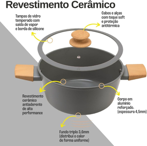 Ensemble de casseroles en aluminium antiadhésif à induction moderne avec revêtement céramique, 10 pièces, couvercles en verre transparent, poignées en bakélite - Product Image 6