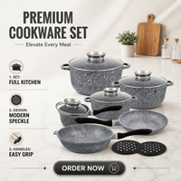 Ensemble de 12 casseroles et poêles classiques en aluminium moulé antiadhésif pour la cuisine familiale, l'hôtel, le restaurant, ensemble d'ustensiles de cuisine personnalisés OEM