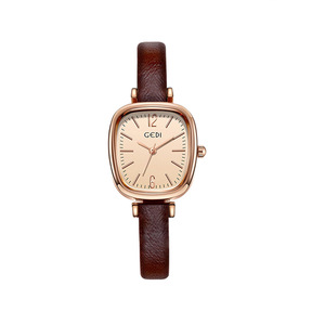 Nouvelle montre pour femme minimaliste, fine, avec petit cadran ovale, étanche, à quartz, bracelet en cuir - Product Image 2