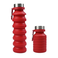 Bouteille d'eau en silicone pliante extérieure sans BPA écologique 550ml/470ml Bouteille d'eau pliable pour le sport de voyage