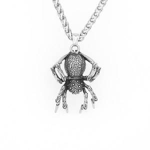Men's and Women's Gothic Devil Spider Pendant Necklace Casual Street Party Stainless Steel Jewelry for Halloween - Product Image 1