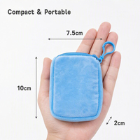 Porte-monnaie en peluche couleur bonbon mignon, sac à monnaie portable doux, petite pochette en peluche pour accessoires de rangement souples pour les voyages et l'usage quotidien