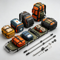 RDZS-4 Lit utilitaire pliant multifonctionnel d'extérieur, sac à dos combiné détachable et portable, avec coussin de transport robuste