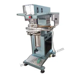 Mesin cetak bantalan penggaris cetak penutup plastik otomatis 1 warna buatan Tiongkok mesin cetak Tampoprint perosotan Inkcup