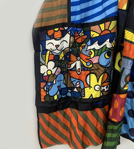 Thấp moq 100% cotton 45x175cm khăn choàng với đầy màu sắc dễ thương phim hoạt hình dài ấm áp phụ nữ bông khăn lụa - Product Image 3