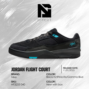 Air Jordan Flight Court 'noir/anthracite/bleu gamma' Chaussures de sport de basket-ball Chaussures décontractées Jordan - Product Image 6