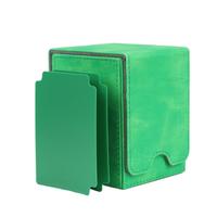Boîte de rangement Premium en cuir PU à rabat pour 100+ cartes de jeu, étui de protection pour cartes TCG, protection renforcée, dévidoir de tuyau d'arrosage