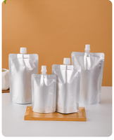 Sachets à bec verseur jetables personnalisables pour emballage commercial à emporter, sachets givrés scellés pour distribution de liquides, logo personnalisé, lait, gelée