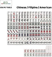 Table de Mahjong automatique MJ-USA-2024-ELITE 90 pliable ultra-mince 2-en-1 pour 4 joueurs, américaine, chinoise, philippine, 166 tuiles