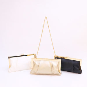 高品质复古风格女式<span class=keywords><strong>PU</strong></span>离合器晚装包，时尚褶皱质感派对新款时尚配饰 - Product Image 5