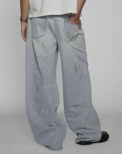 عالية الجودة مخصصة عالية الشارع الشهير جان حمض المغسول الجينز الفضفاضة Y2k الأزرق الفاتح سروال جينز للرجال - Product Image 5