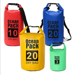 100% Tested Waterproof Foldable Dry Bag Bucket Pouch Dry Bags PVC 2L 3L 5L 10L 15L 20L 30L Hiking Kayak
