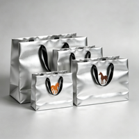 Sac fourre-tout en papier kraft personnalisé avec feuille d'argent, sac cadeau de luxe avec logo imprimé pour l'emballage de vêtements