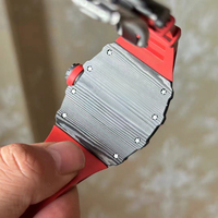 Nouvelle montre mécanique de sport et d'affaires pour homme en fibre de carbone, version haut de gamme noire et rouge 35-01, un incontournable