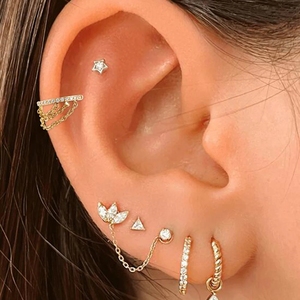 Astm astm f136 d şekilli piercing de titanio 14k altın clicker opal altın burun yüzük at ayakkabı septum titanyum piercing takı - Product Image 2