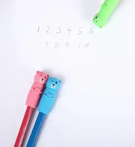 Factory Cheap 3D Bear Shaped Animal Eraser Topper Creative Cute Cartoon Custom Eraser Pencil Topper