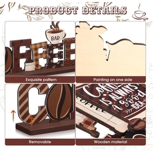 Décoration de <span class=keywords><strong>bar</strong></span> à café en bois style Art Déco pour maison ou mariage – Accessoires élégants en bois pour votre <span class=keywords><strong>bar</strong></span> à café - Product Image 3