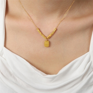 <span class=keywords><strong>Precio</strong></span> Competitivo B2B, Regalo para Tía, Chapado en Oro <span class=keywords><strong>de</strong></span> 14k, Tipografía Art Deco, para Influencers <span class=keywords><strong>de</strong></span> Redes Sociales - Product Image 2