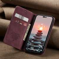Funda Cartera Magnética de Cuero CaseMe para 14 Pro Max, Funda con Tapa Abatible, Antigolpes, con Ranuras para Tarjetas