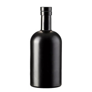 Design unico 200ml 375ml 500ml 750ml 1000ml smerigliato nero olio d'oliva bottiglie di <span class=keywords><strong>vetro</strong></span> con tappo - Product Image 3