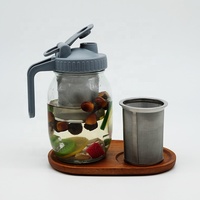 Couvercle liquide verseur hermétique en acier inoxydable avec poignée capuchon couronne en acrylique pour pot Mason à large ouverture jus lait café stockage