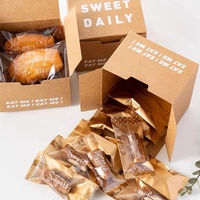 Boîte de boulangerie brune personnalisée avec fenêtre Boîtes d'emballage cadeau en carton en papier écologique blanc pour pâtisserie, biscuits et gâteaux