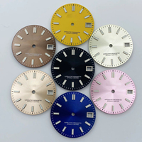 Cadran de montre à motif soleil lumineux vert de 28,5 mm pour mouvement mécanique NH35 / NH36