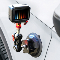 Support de téléphone et tablette pour voiture en alliage d'aluminium, flexible, étanche, antidérapant, avec ventouse noire et rotation à 360°