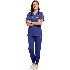 Daoyi Women's Medical Scrub Set V-Neck Elastic Jogger Pants Breathable Polyester Uniform Hospital Workwear - Product Image 3