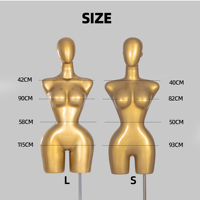 Mannequin féminin grande taille BBL, demi-corps en fibre de verre, taille fine et courbée, nouveau modèle de mannequin pour l'affichage de lingerie brésilienne pour femmes