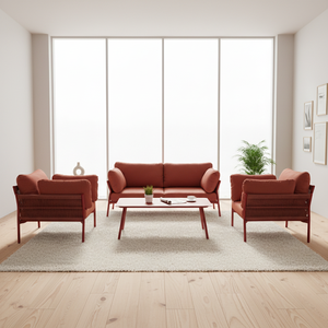 Conjunto de Sofás de Exterior de Estilo Antiguo Contemporáneo para Patio de Hotel y Uso en Comedores - Muebles Resistentes a la Oxidación de Grado Comercial - Product Image 2