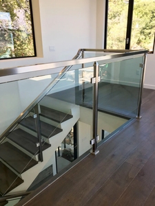 Barandilla de vidrio de acero inoxidable para exteriores personalizada para porche delantero, casa de pueblo, balcón - Product Image 2