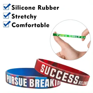 Silicone Wristbands With Logo Custom Sublimation Rubber Silicone Bracelets Wristbands For Sports Teens College Football Team