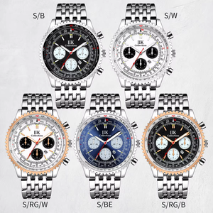 Montre tendance pour homme <span class=keywords><strong>IIK</strong></span> 1351, marque haut de gamme, bracelet en acier argenté, montre à quartz, calendrier, lumineuse, étanche, montre-bracelet pour affaires - Product Image 6
