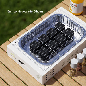 Factory New Style <strong>Disposable</strong> Portable Charcoal BBQ Set With Built-in Grill BBQ 8 PCS Charcoal Glove Brush Clip - Product Image 3