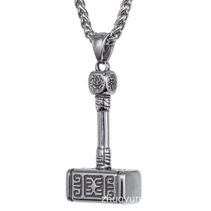 yunnique Nordic Viking Two Tone Sword Pendant Stainless Steel Men's Necklace With Runes Engraving Gift Jewelry - Product Image 2
