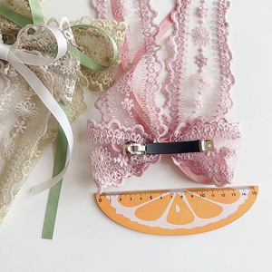 กิ๊บติดผมผ้าลูกไม้ติดผมสำหรับผู้หญิง,ที่หนีบผมประดับโบว์สองชั้นแฟชั่นใหม่ - Product Image 6