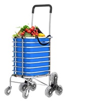 Chariot de courses pliable, chariot de montée portable pour la maison, panier à légumes, petit chariot de transport