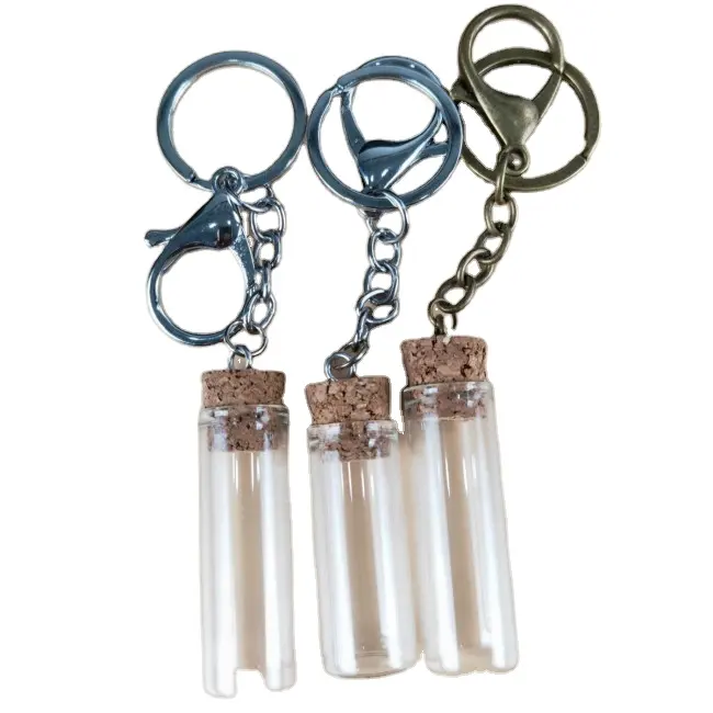 Mini cam şişeler anahtarlık kolye küçük isteyen mantarlı şişeler flakon sanat kavanoz bilezikler hediyeler