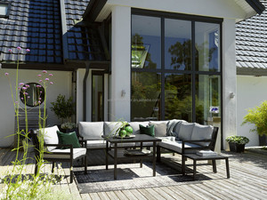 Mobili <span class=keywords><strong>Da</strong></span> Giardino/patio/Divano <span class=keywords><strong>Da</strong></span> Giardino <span class=keywords><strong>In</strong></span> Alluminio spazzolato con la <span class=keywords><strong>Plastica</strong></span> di Legno Caffè Tavolo Mobili <span class=keywords><strong>Da</strong></span> Salotto - Product Image 2