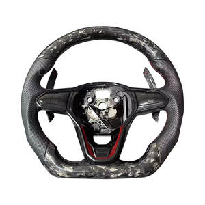 Volant en fibre de carbone forgé sur mesure, cuir, pour VW <span class=keywords><strong>Golf</strong></span> <span class=keywords><strong>GTI</strong></span> R MK7 MK8 <span class=keywords><strong>Golf</strong></span> <span class=keywords><strong>gti</strong></span>, amélioration de l'intérieur - Product Image 2