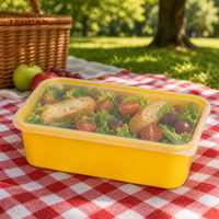 Conteneur alimentaire carré en PP TeGuan de 23 oz, robuste, avec couvercle, compatible micro-ondes et congélateur, boîte jetable épaisse pour la préparation des repas en restaurant