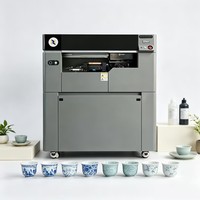 Machine d'impression UV à jet d'encre certifiée CE avec boîte de rangement pour tasses à thé cylindriques de petit diamètre en céramique, plastique, verre ou bois