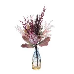 CallaFloral Ramo de Proteas Artificiales Gris Champán Morado Blanco Café Decoración Interior del Hogar Arreglo para Bodas - Product Image 5